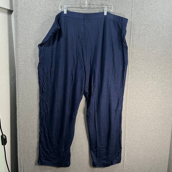 Susan Graver Weekend Regular Textured Jersey Knit Pull-On Pant Navy, Size 3X - Picture 1 of 8